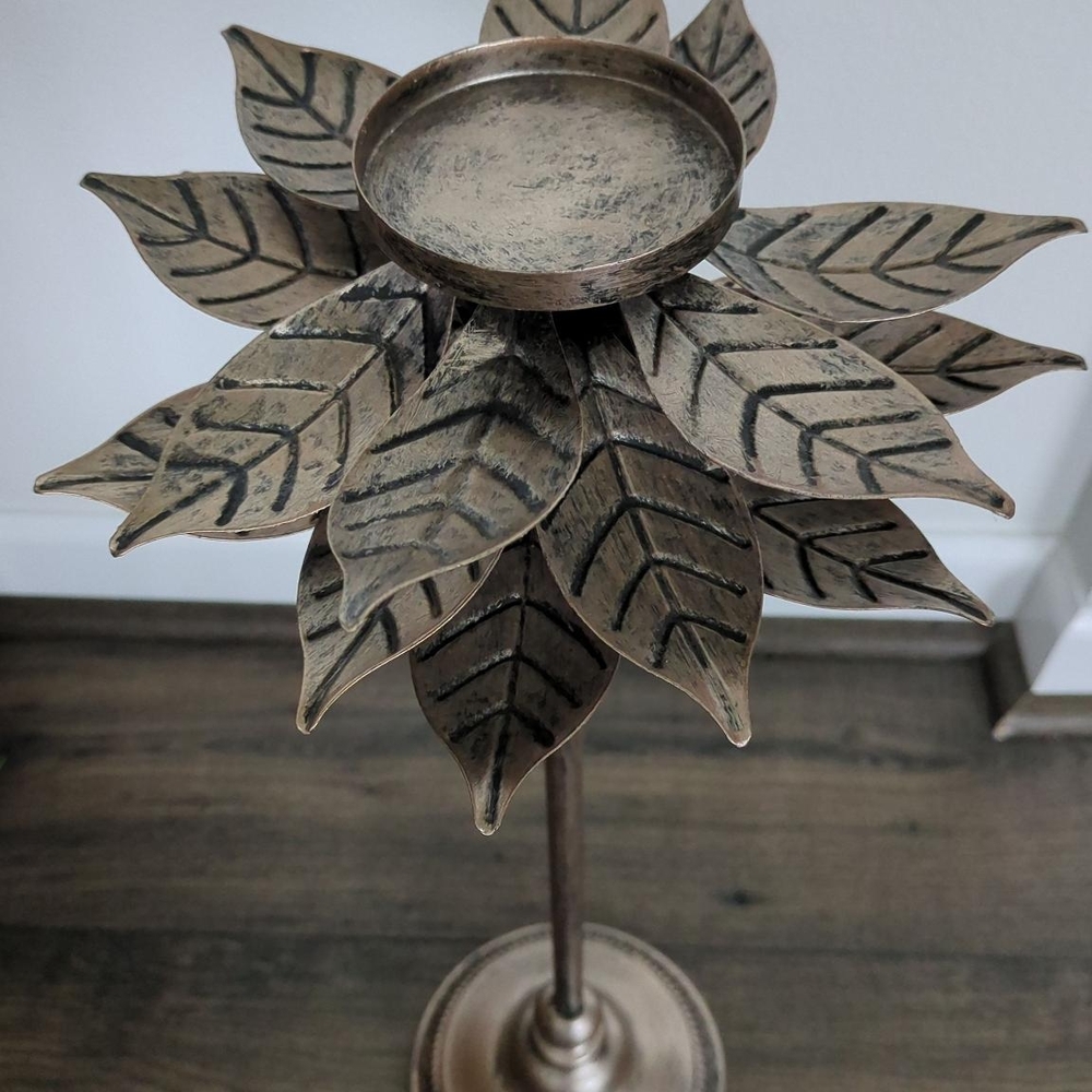 Bronze Leaf Candle Holder